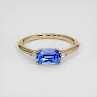 1.00 Ct. Blue Sapphire Ring, 14K Yellow Gold 1