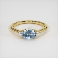 1.06 Ct. Greyish Blue Sapphire Ring, 14K Yellow Gold 1