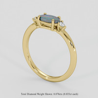 0.38 Ct. Multi Color White Opal (Light Opal) Ring, 14K Yellow Gold 2