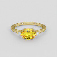 1.33 Ct. Orangish Yellow Sapphire Ring, 14K Yellow Gold 1