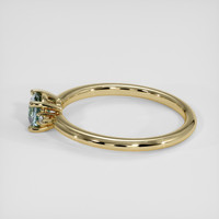 0.61 Ct. Bluish Green Sapphire Ring, 14K Yellow Gold 4