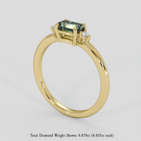 0.99 Ct. Yellowish Green Sapphire Ring, 14K Yellow Gold 2