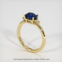 0.61 Ct. Sapphire Ring, 18K Yellow Gold 2