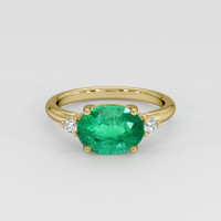 1.64 Ct. Emerald Ring, 18K Yellow Gold 1