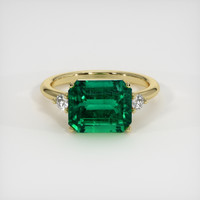 4.25 Ct. Emerald Ring, 18K Yellow Gold 1