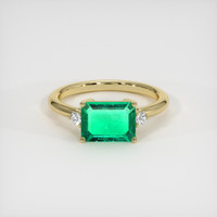 1.33 Ct. Emerald Ring, 18K Yellow Gold 1