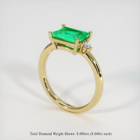 1.33 Ct. Emerald Ring, 18K Yellow Gold 2