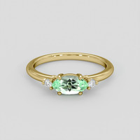 0.56 Ct. Emerald Ring, 18K Yellow Gold 1