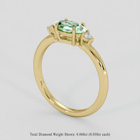 0.56 Ct. Emerald Ring, 18K Yellow Gold 2