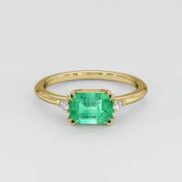 1.07 Ct. Emerald Ring, 18K Yellow Gold 1