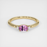 0.53 Ct. Pink Sapphire Ring, 18K Yellow Gold 1