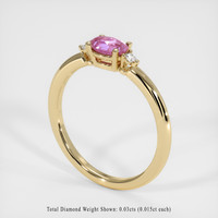 0.53 Ct. Pink Sapphire Ring, 18K Yellow Gold 2