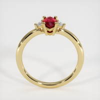 0.57 Ct. Ruby Ring, 18K Yellow Gold 3