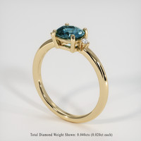 1.18 Ct. Bluish Green Sapphire Ring, 18K Yellow Gold 2