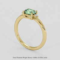 1.19 Ct. Yellowish Green Sapphire Ring, 18K Yellow Gold 2