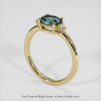 1.51 Ct. Greenish Blue Sapphire Ring, 18K Yellow Gold 2