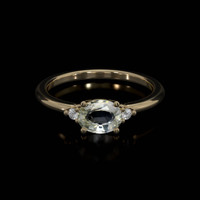 0.82 Ct. Sapphire Ring, 18K Yellow Gold 1