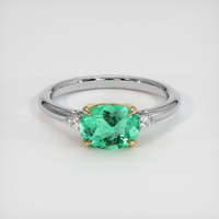 1.23 Ct. Emerald Ring, 18K Yellow & White 1