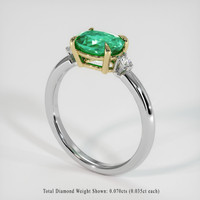 1.23 Ct. Emerald Ring, 18K Yellow & White 2