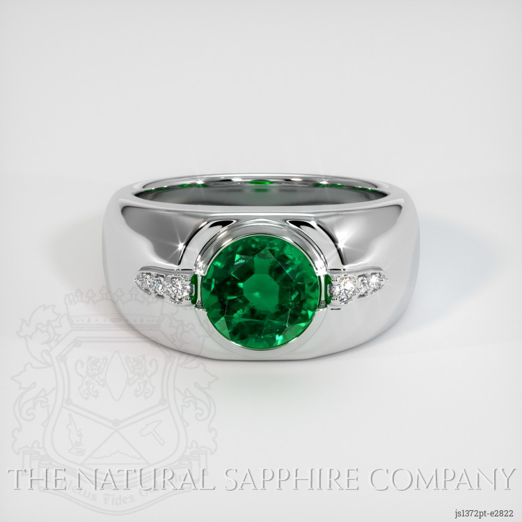 Men's Emerald Ring 1.71 Ct. Platinum 950 The Natural Emerald Company