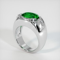 2.98 Ct. Emerald   Ring, Platinum 950 2