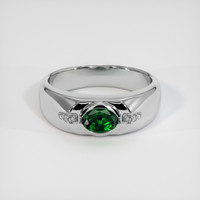 0.72 Ct. Green Chrome Tourmaline Ring, 10K White Gold 1