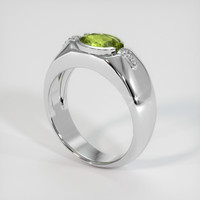 1.21 Ct. Green (Lime Green) Peridot Ring, 10K White Gold 2