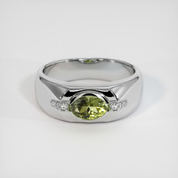 0.92 Ct. Green Tourmaline Ring, 10K White Gold 1