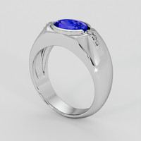 2.80 Ct. Violetish Blue Tanzanite Ring, 14K White Gold 2