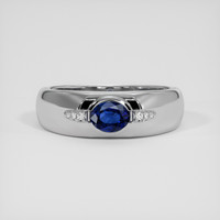 0.97 Ct. Blue Sapphire Ring, 14K White Gold 1