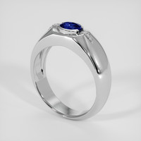 0.97 Ct. Blue Sapphire Ring, 14K White Gold 2