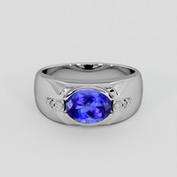 2.80 Ct. Violetish Blue Tanzanite Ring, 18K White Gold 1
