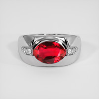 2.02 Ct. Ruby Ring, 18K White Gold 1