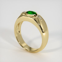0.72 Ct. Green Chrome Tourmaline Ring, 10K Yellow Gold 2