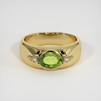 1.21 Ct. Green (Lime Green) Peridot Ring, 10K Yellow Gold 1