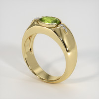 1.21 Ct. Green (Lime Green) Peridot Ring, 10K Yellow Gold 2