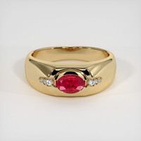 0.64 Ct. Ruby Ring, 14K Yellow Gold 1