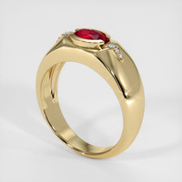 0.64 Ct. Ruby Ring, 14K Yellow Gold 2