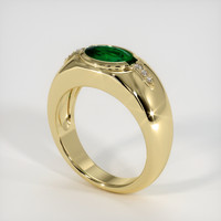 0.94 Ct. Emerald Ring, 18K Yellow Gold 2