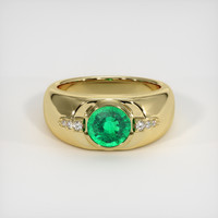 1.08 Ct. Emerald   Ring, 18K Yellow Gold 1
