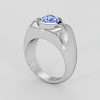 2.96 Ct. Blue Sapphire Ring, Platinum 950 2