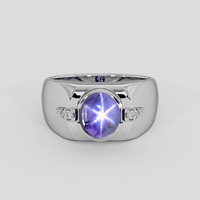 2.41 Ct. Purple Sapphire Ring, Silver 1