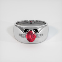 1.24 Ct. Red Spinel Ring, 10K White Gold 1