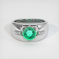 1.45 Ct. Emerald Ring, 18K White Gold 1