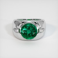 3.85 Ct. Emerald Ring, 18K White Gold 1