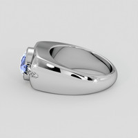 2.96 Ct. Blue Sapphire Ring, 18K White Gold 4