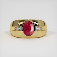 3.12 Ct. Ruby Ring, 14K Yellow Gold 1