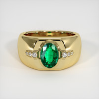 1.21 Ct. Emerald Ring, 18K Yellow Gold 1