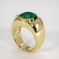 3.85 Ct. Emerald Ring, 18K Yellow Gold 2