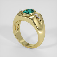2.41 Ct. Bluish Green Topaz Ring, 18K Yellow Gold 2